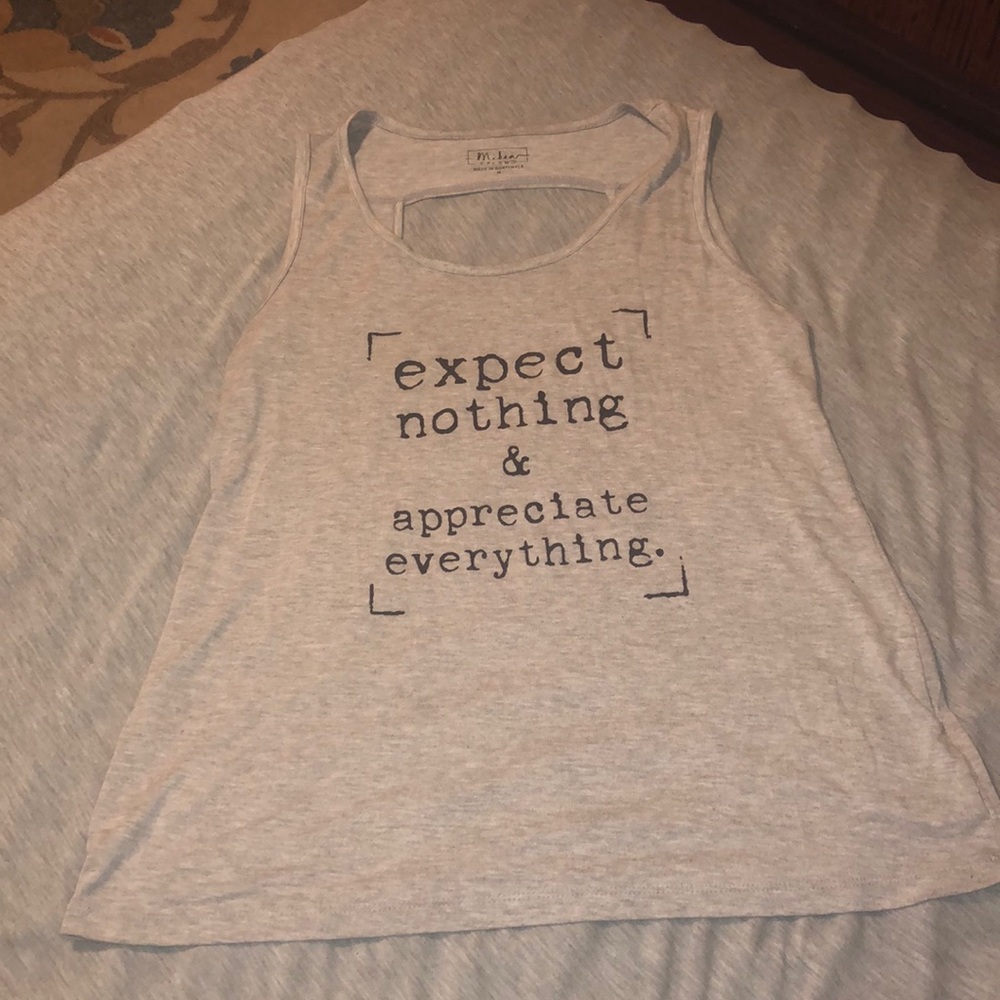 Gray workout tank size M